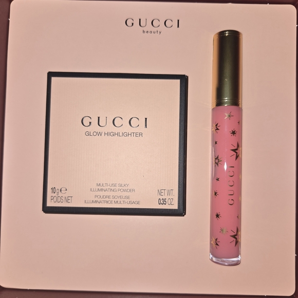 Gucci Beauty Opal Pink Highlighter &Bertha Pink Lip Gloss 2pc Set,BNIB - Picture 3 of 5